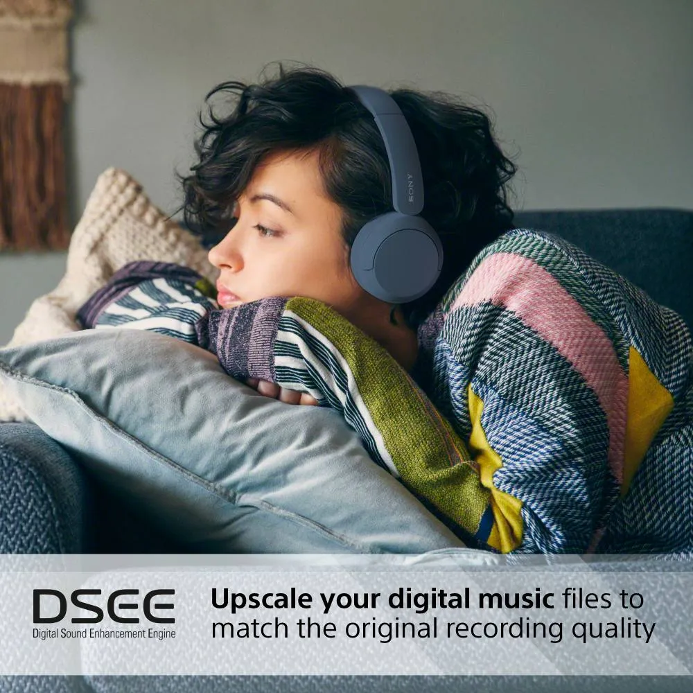 Bežične naglavne bluetooth slušalice s mikrofonom SONY WH-CH520L Quick Charge plave